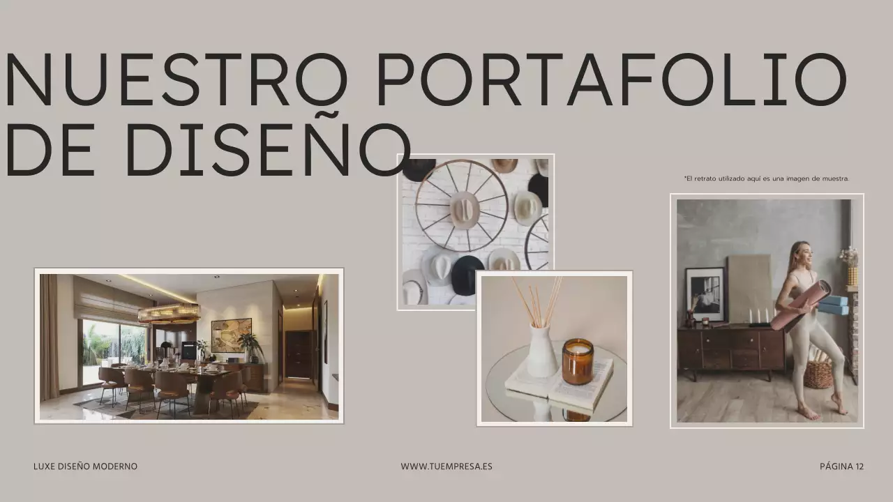 Beige Marrón Moderno Estudio de Interiorismo Presentación