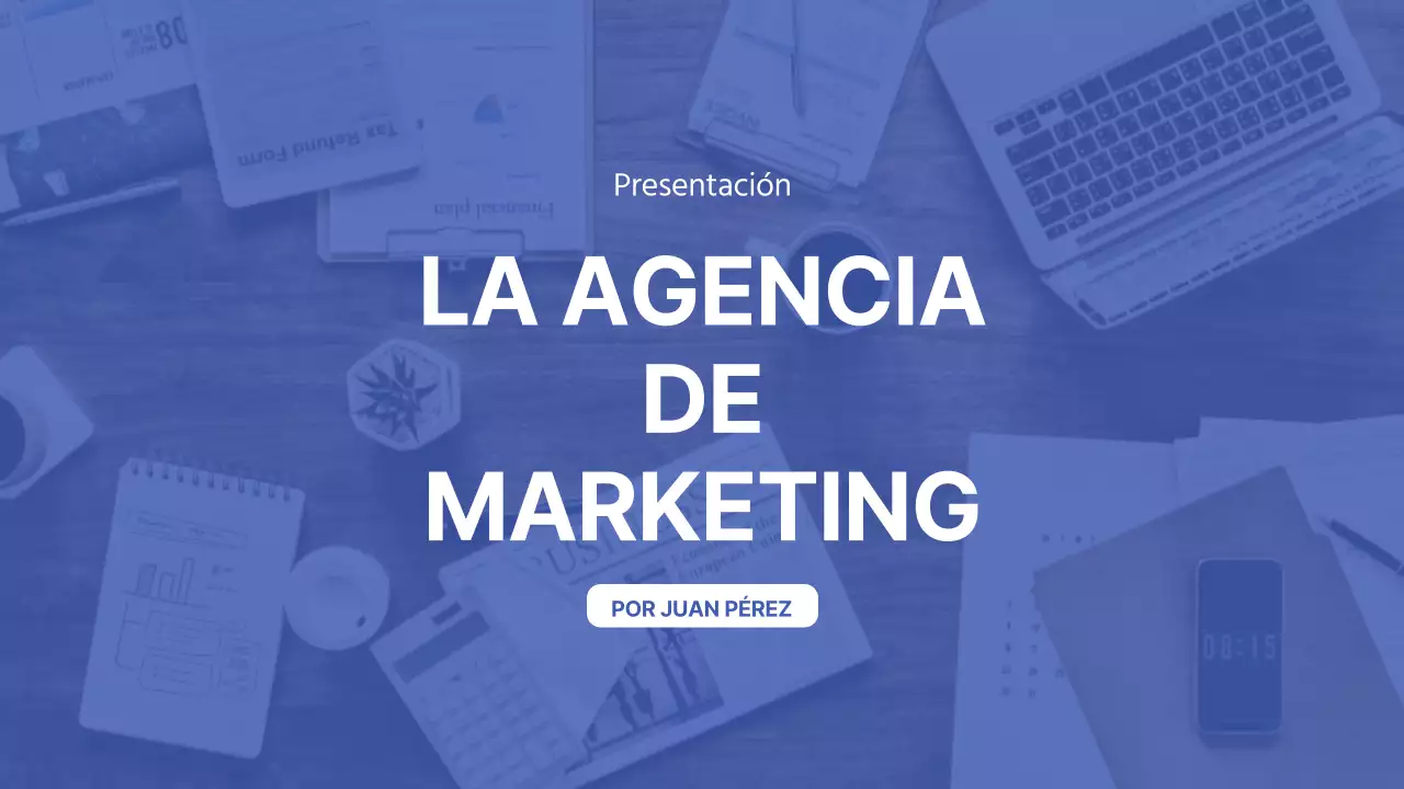 White indigo simple modern Marketing Agency company's introduction