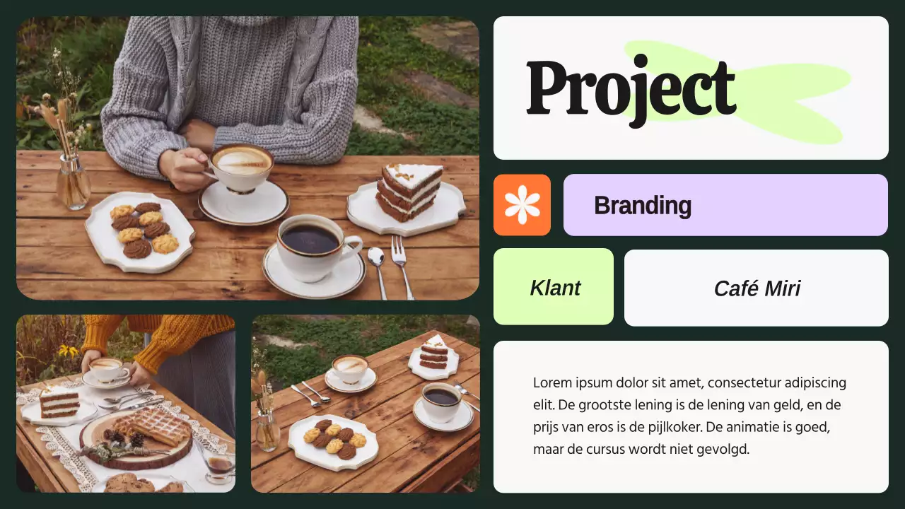 Groen en paars gedurfd grafisch ontwerper portfolio