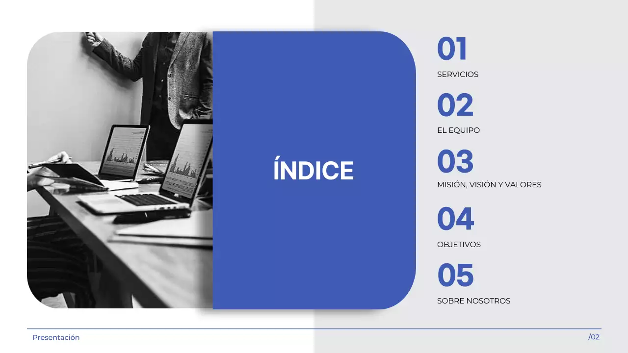 White indigo simple modern Marketing Agency company's introduction