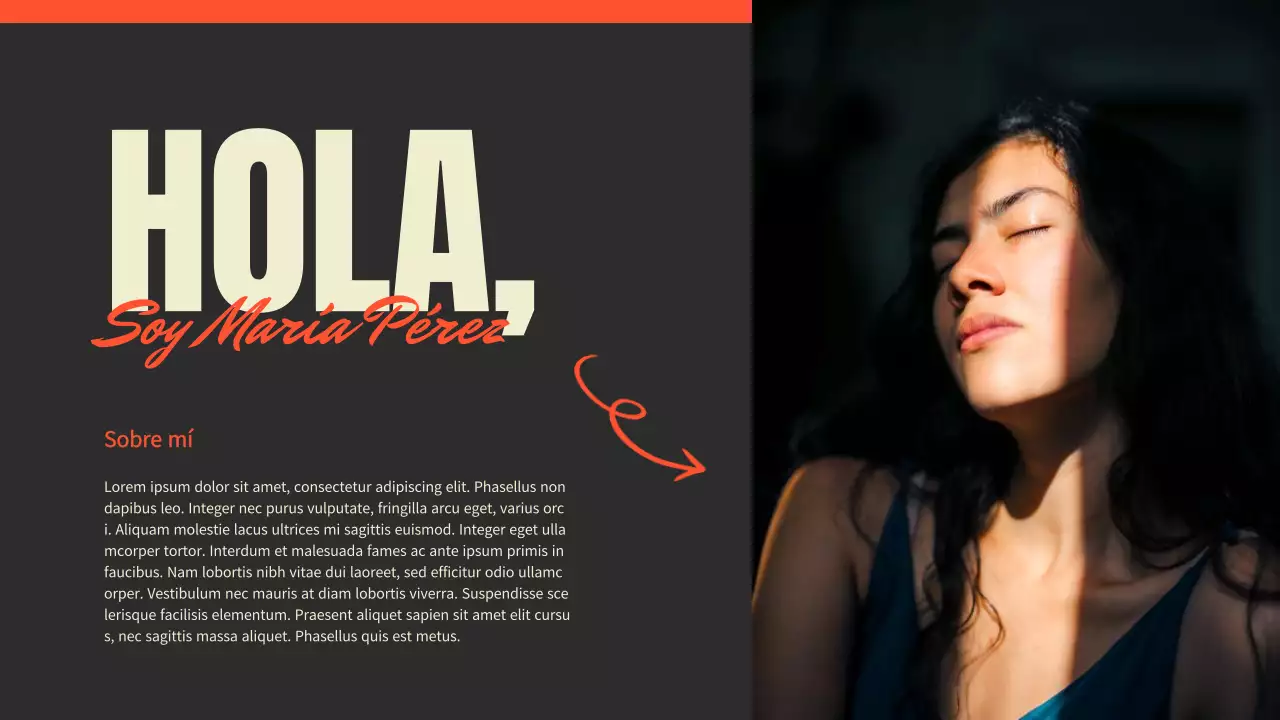 Presentación de la cartera de fotógrafos de tendencias en rojo y negro