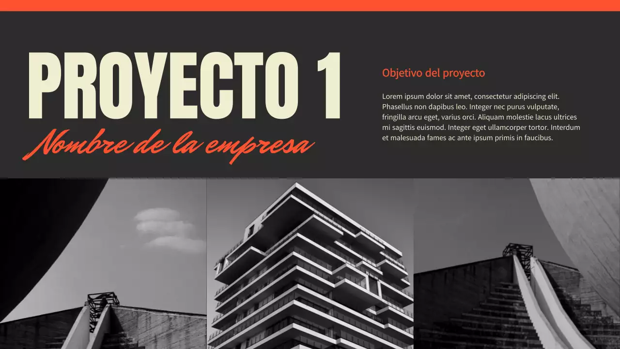 Presentación de la cartera de fotógrafos de tendencias en rojo y negro