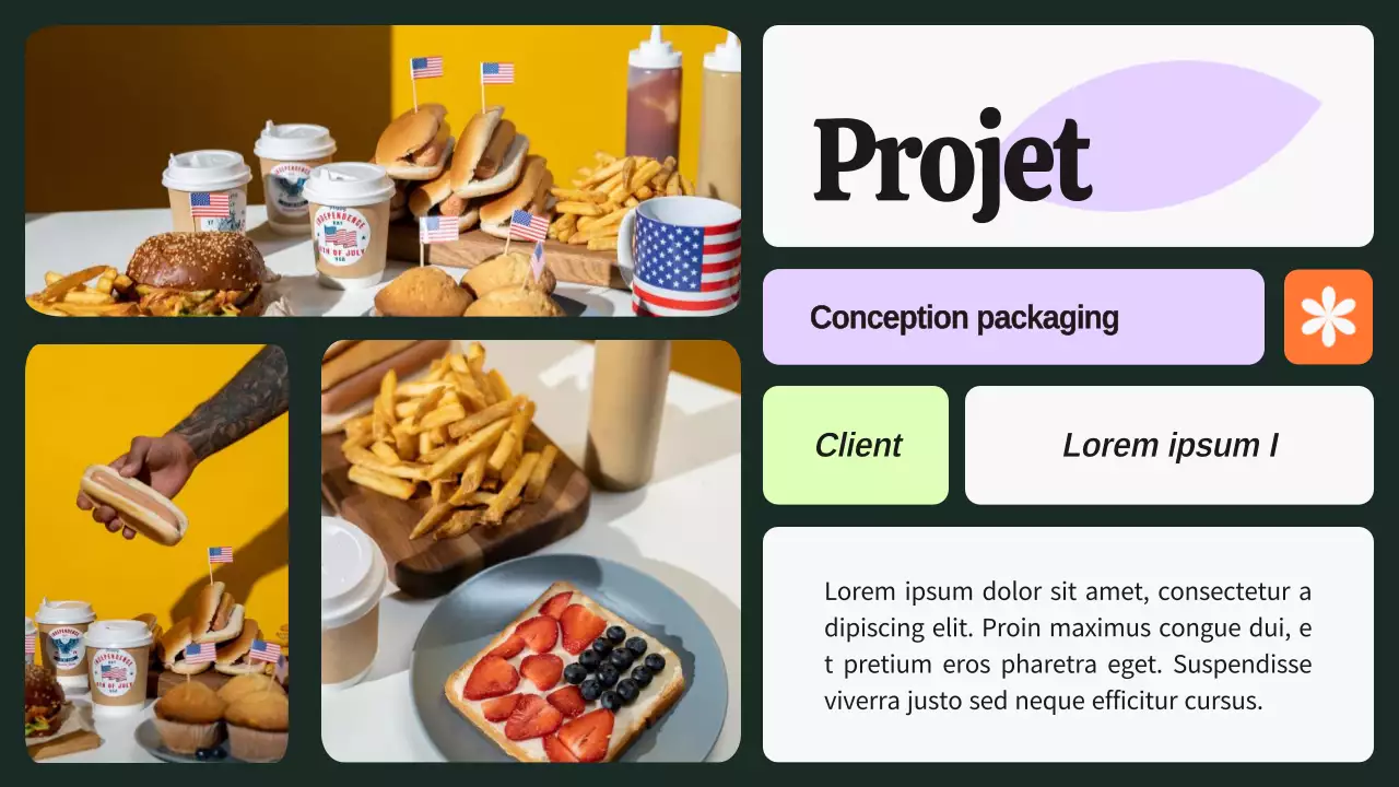 Portfolio de graphistes vert et violet audacieux