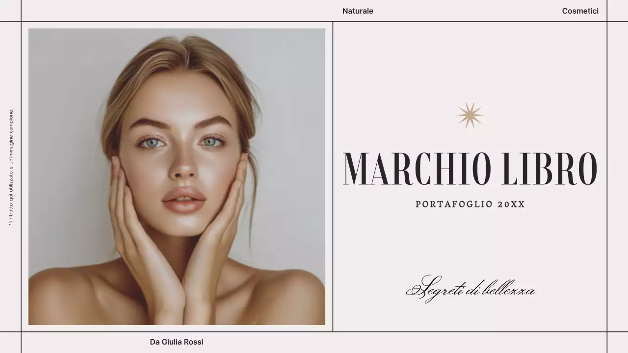 Presentazione del libro del marchio cosmetico moderno Beige Brown