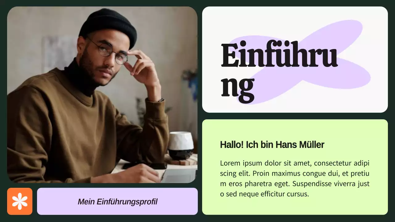 Grün und Lila Bold Grafikdesigner Portfolio