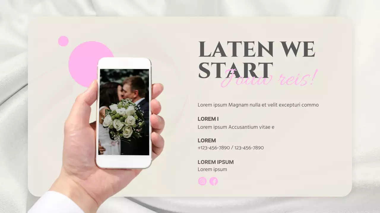 Roze wit modern basic huwelijks organizer introductie