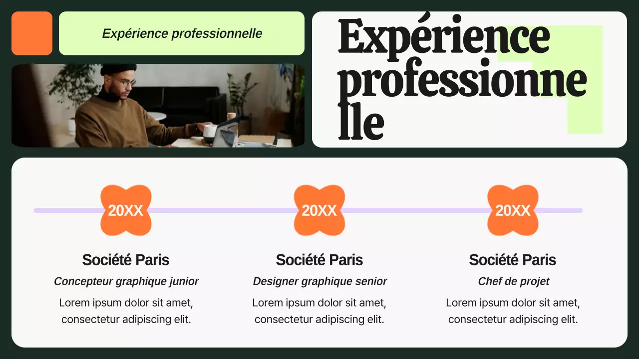 Portfolio de graphistes vert et violet audacieux