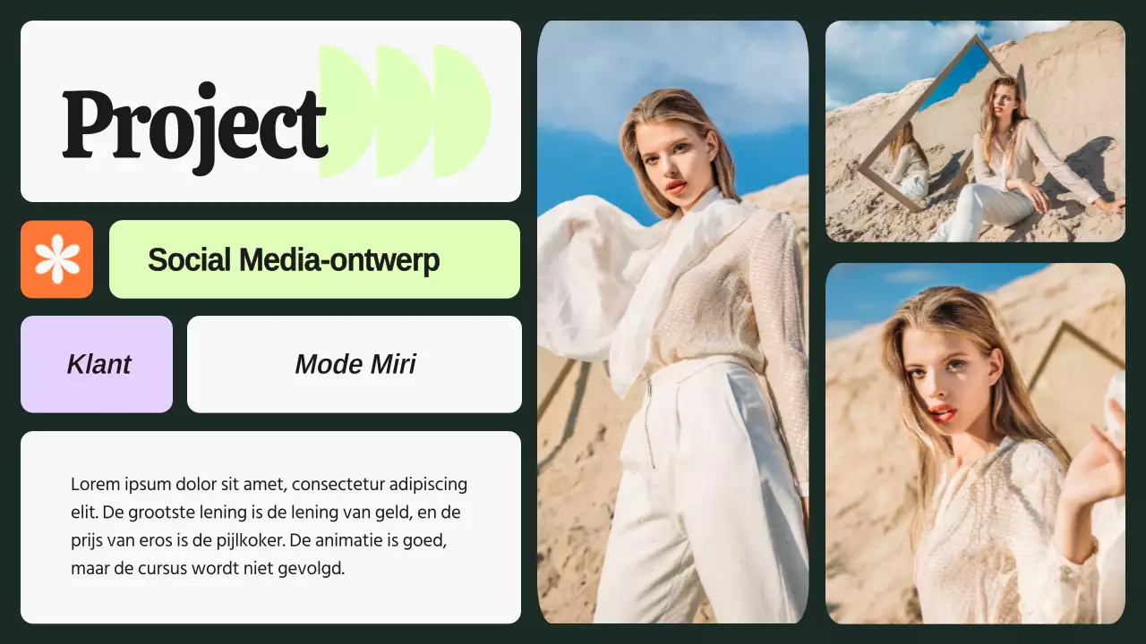 Groen en paars gedurfd grafisch ontwerper portfolio