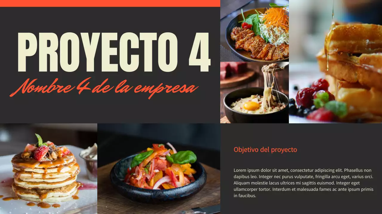 Presentación de la cartera de fotógrafos de tendencias en rojo y negro