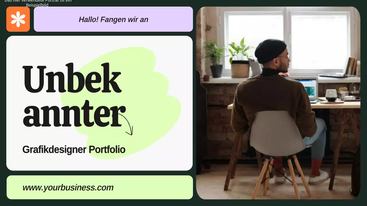 Grün und Lila Bold Grafikdesigner Portfolio