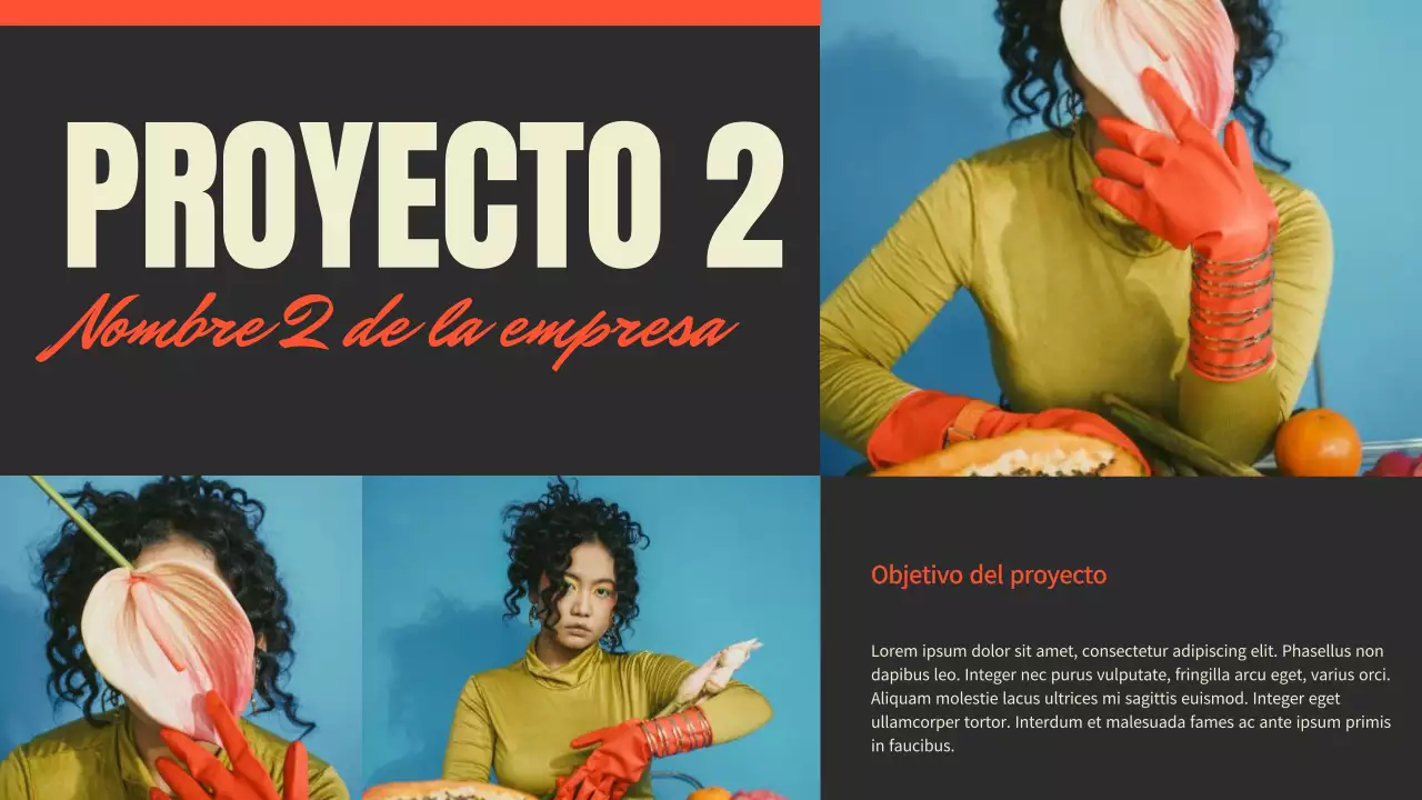 Presentación de la cartera de fotógrafos de tendencias en rojo y negro