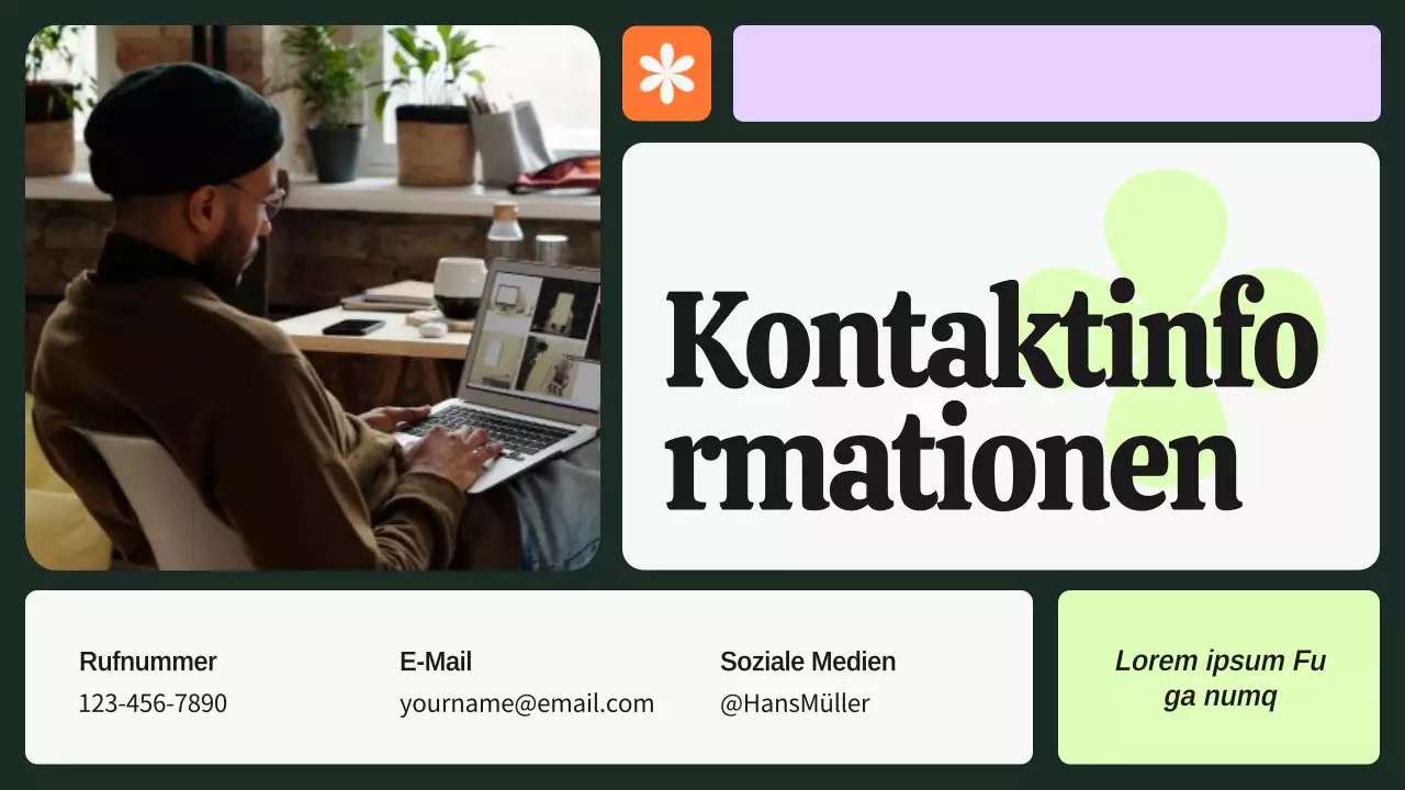 Grün und Lila Bold Grafikdesigner Portfolio