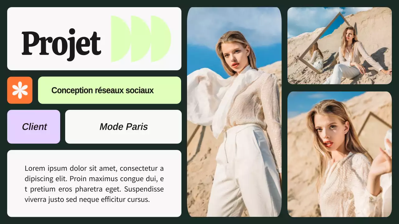 Portfolio de graphistes vert et violet audacieux