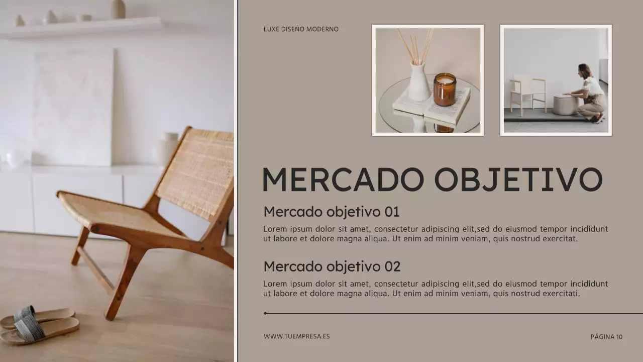 Beige Marrón Moderno Estudio de Interiorismo Presentación