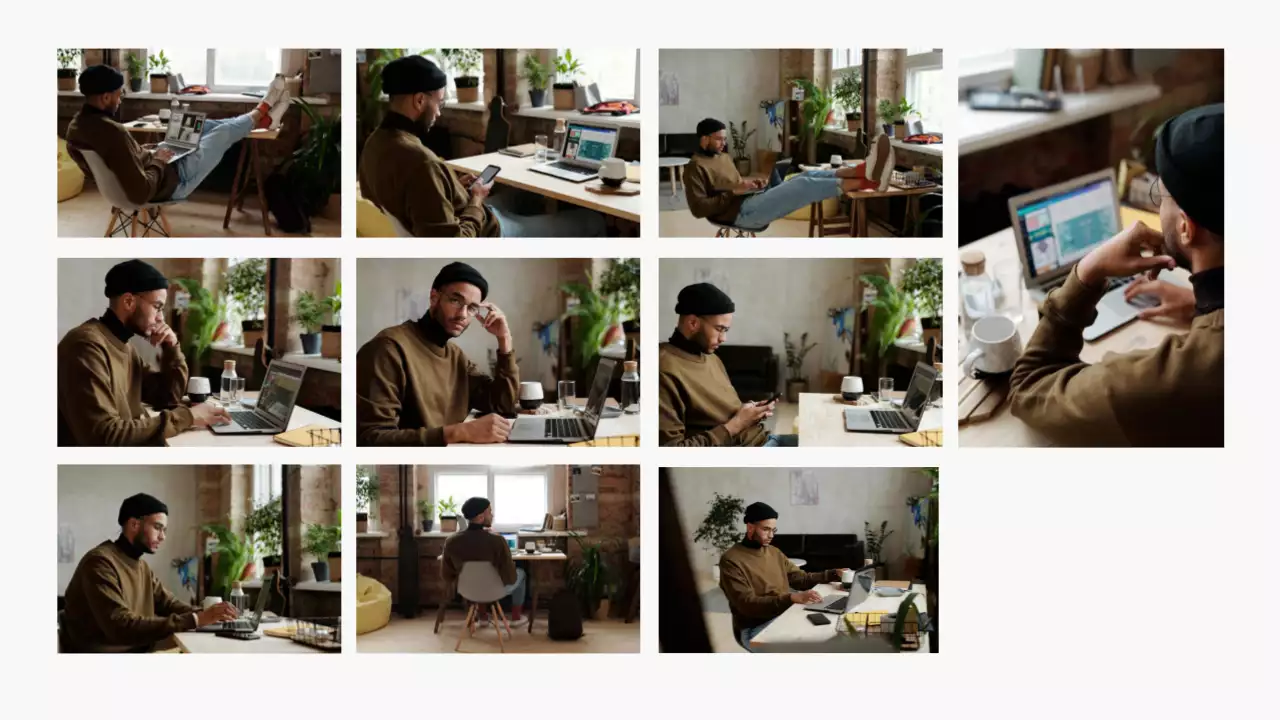 Groen en paars gedurfd grafisch ontwerper portfolio