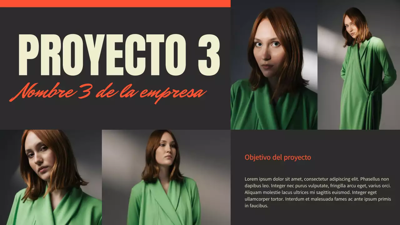 Presentación de la cartera de fotógrafos de tendencias en rojo y negro