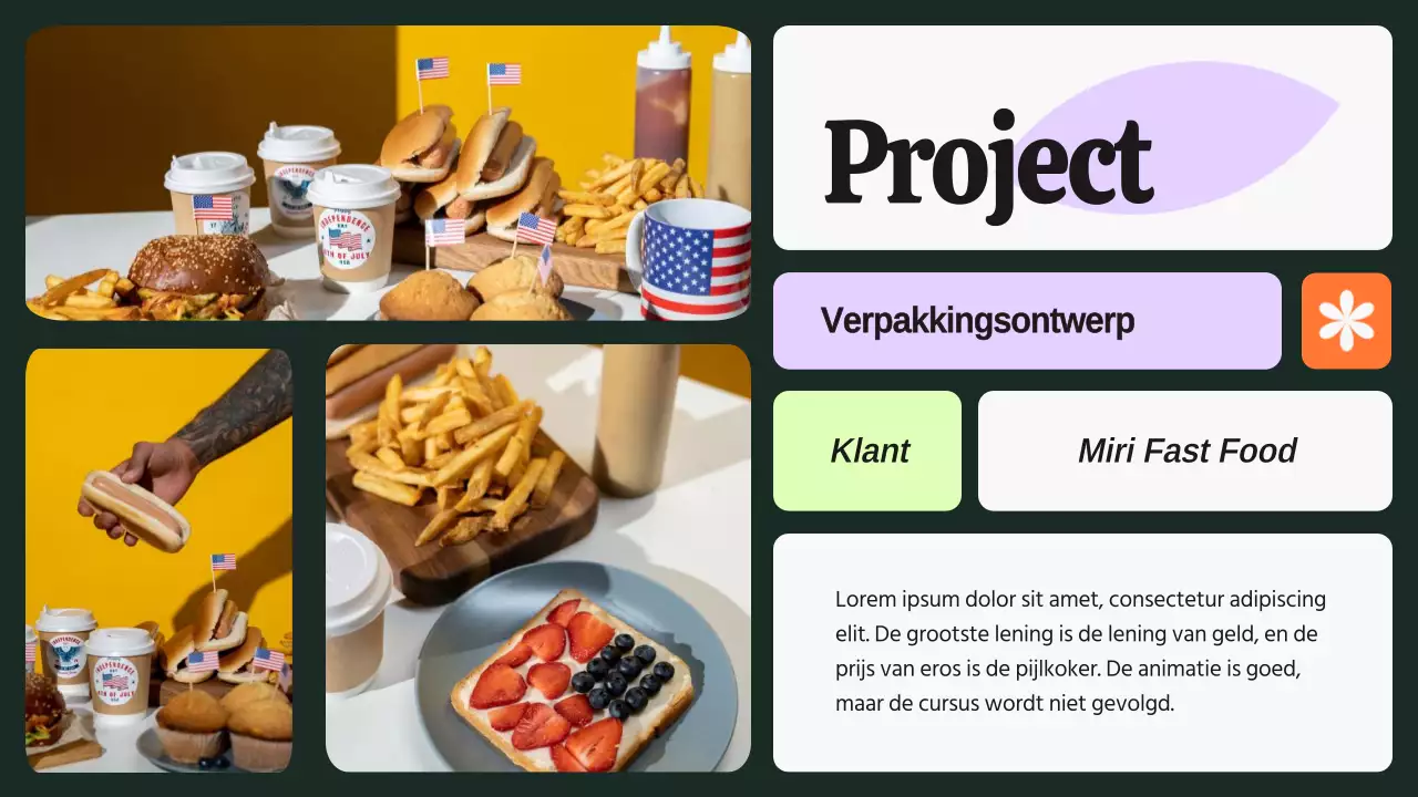 Groen en paars gedurfd grafisch ontwerper portfolio