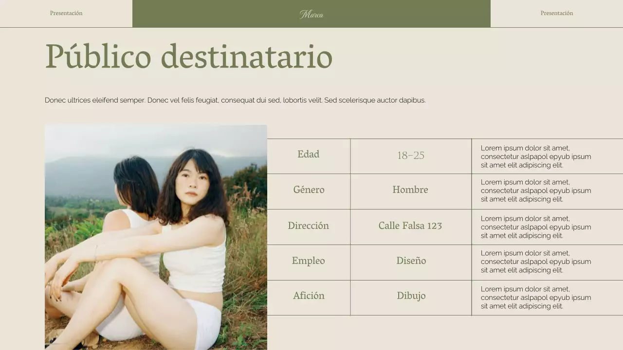 Verde mujer elegante estrategia de marca empresarial