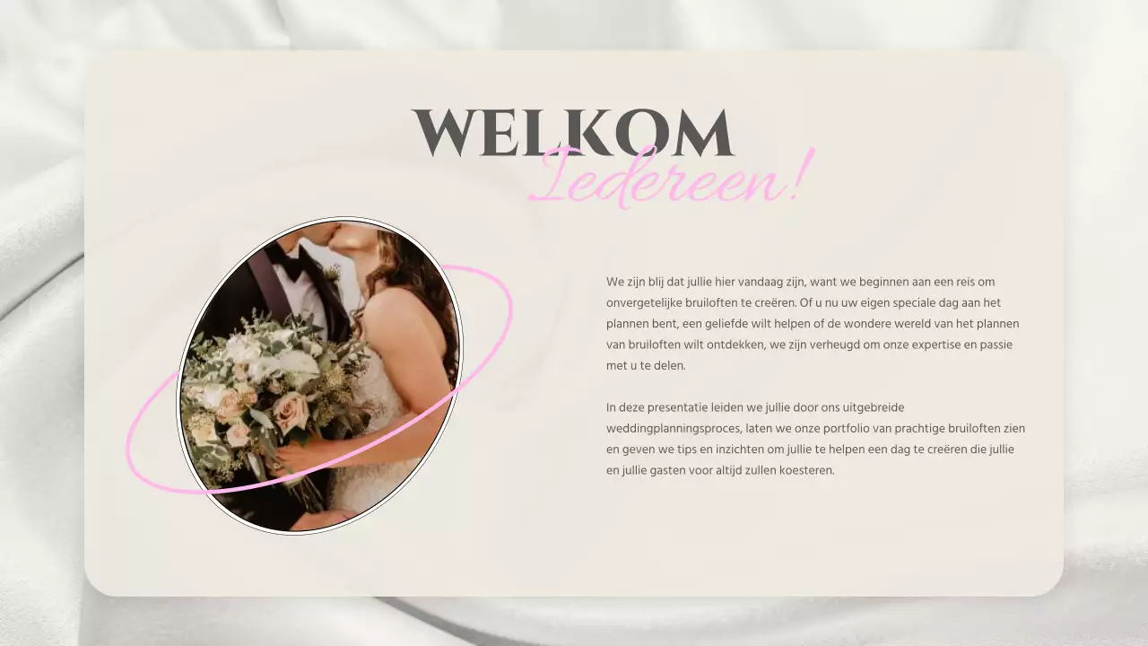 Roze wit modern basic huwelijks organizer introductie
