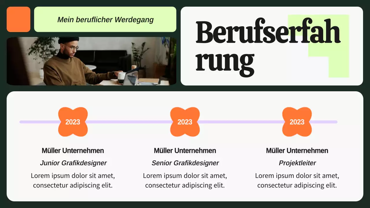 Grün und Lila Bold Grafikdesigner Portfolio