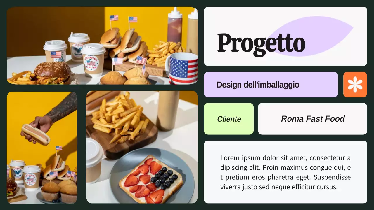 Portafoglio del designer grafico in grassetto verde e viola