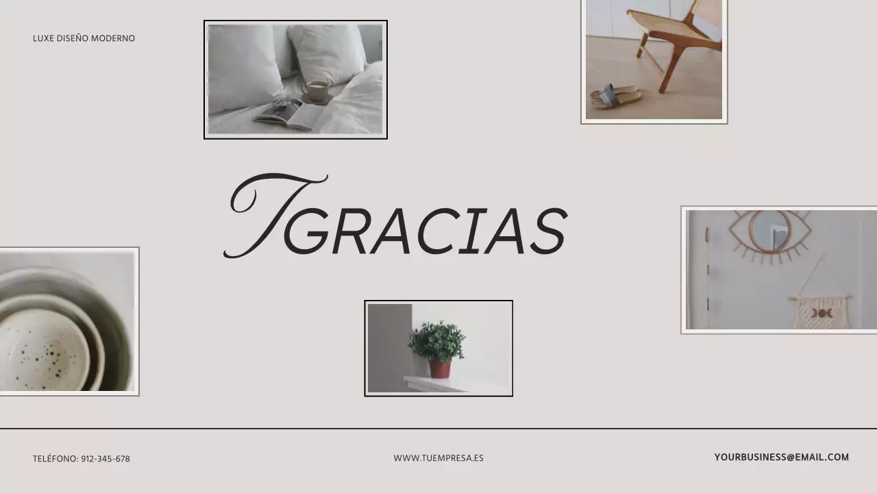 Beige Marrón Moderno Estudio de Interiorismo Presentación