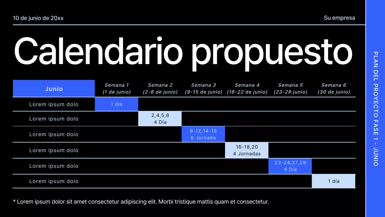 Propuesta de proyecto geométrico moderno en negro y azul