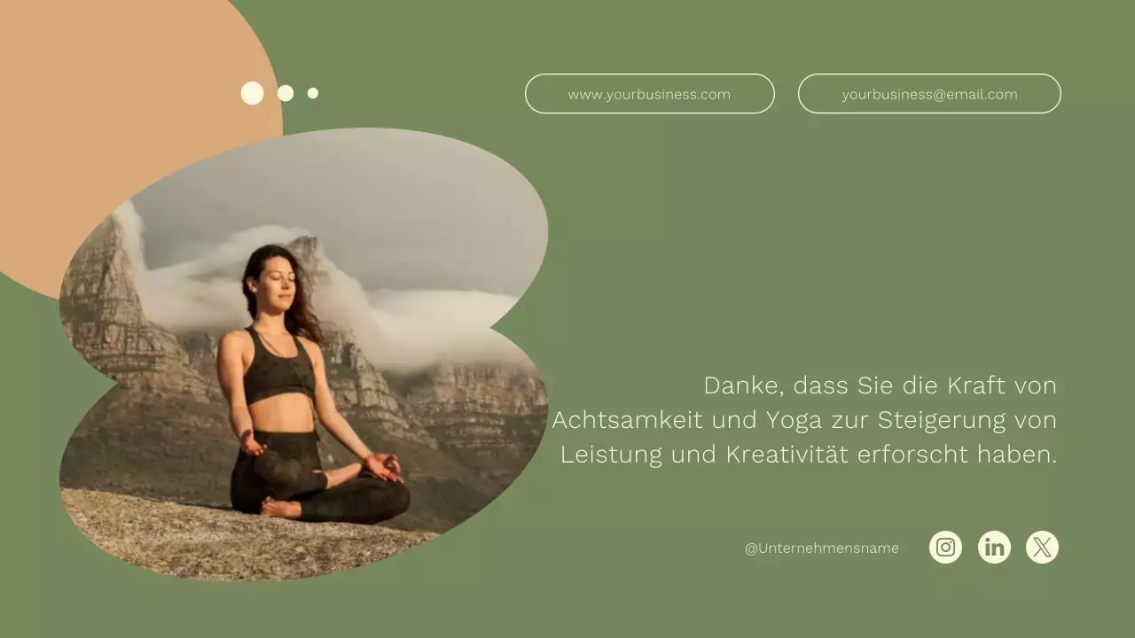 Green Minimal Benefits of Yoga für Achtsamkeit Werbung