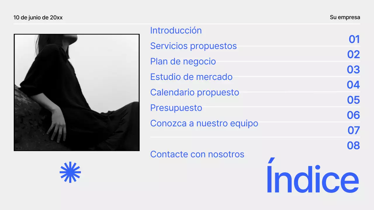 Propuesta de proyecto geométrico moderno en negro y azul