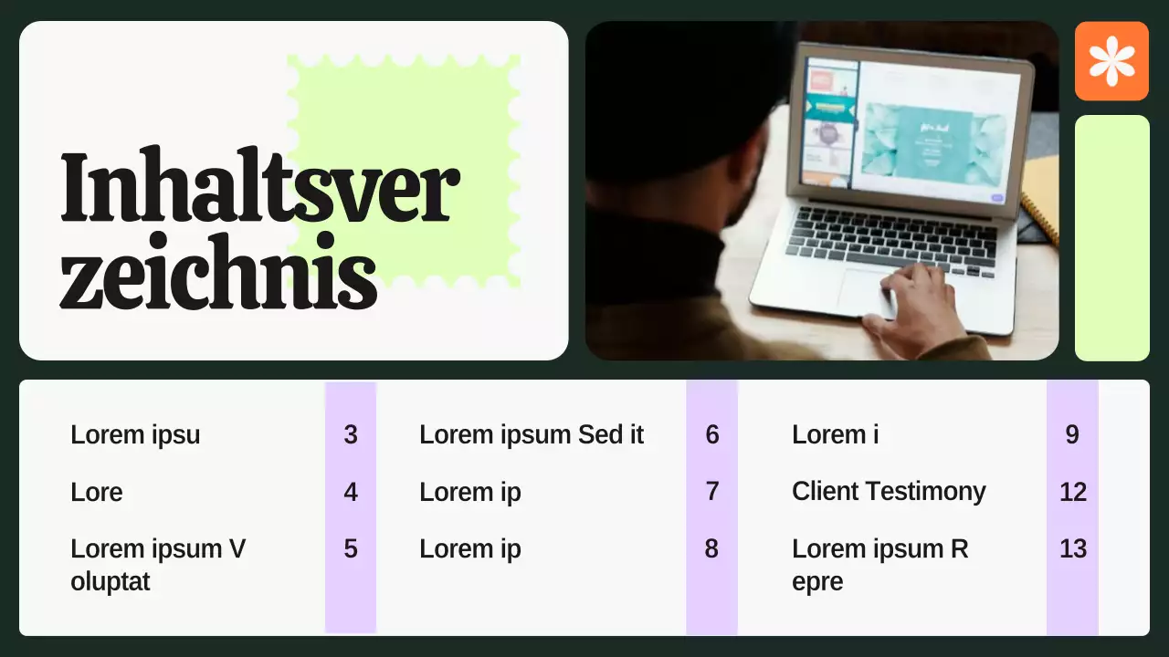 Grün und Lila Bold Grafikdesigner Portfolio