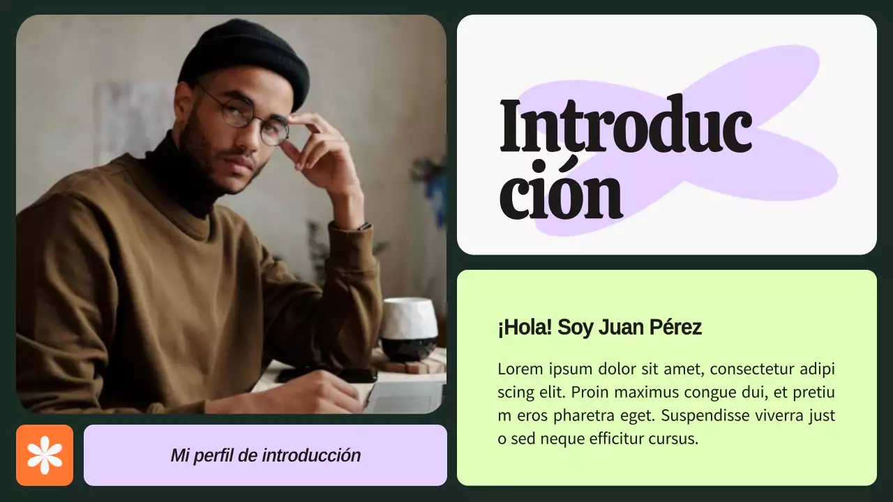 Verde y morado Cartera de diseñador gráfico