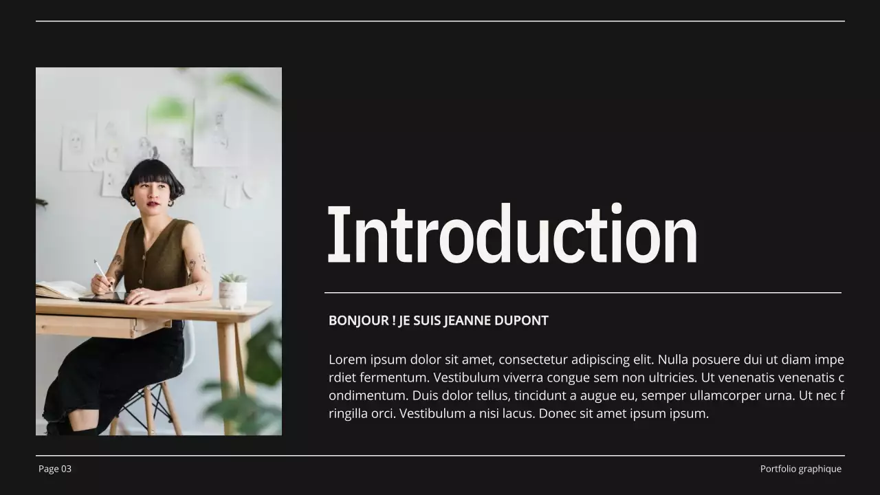 Portfolio de graphistes beige et noir