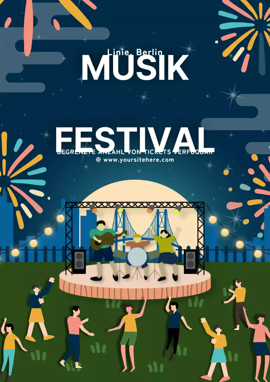 Navy White Animation Musikfestival Anzeige