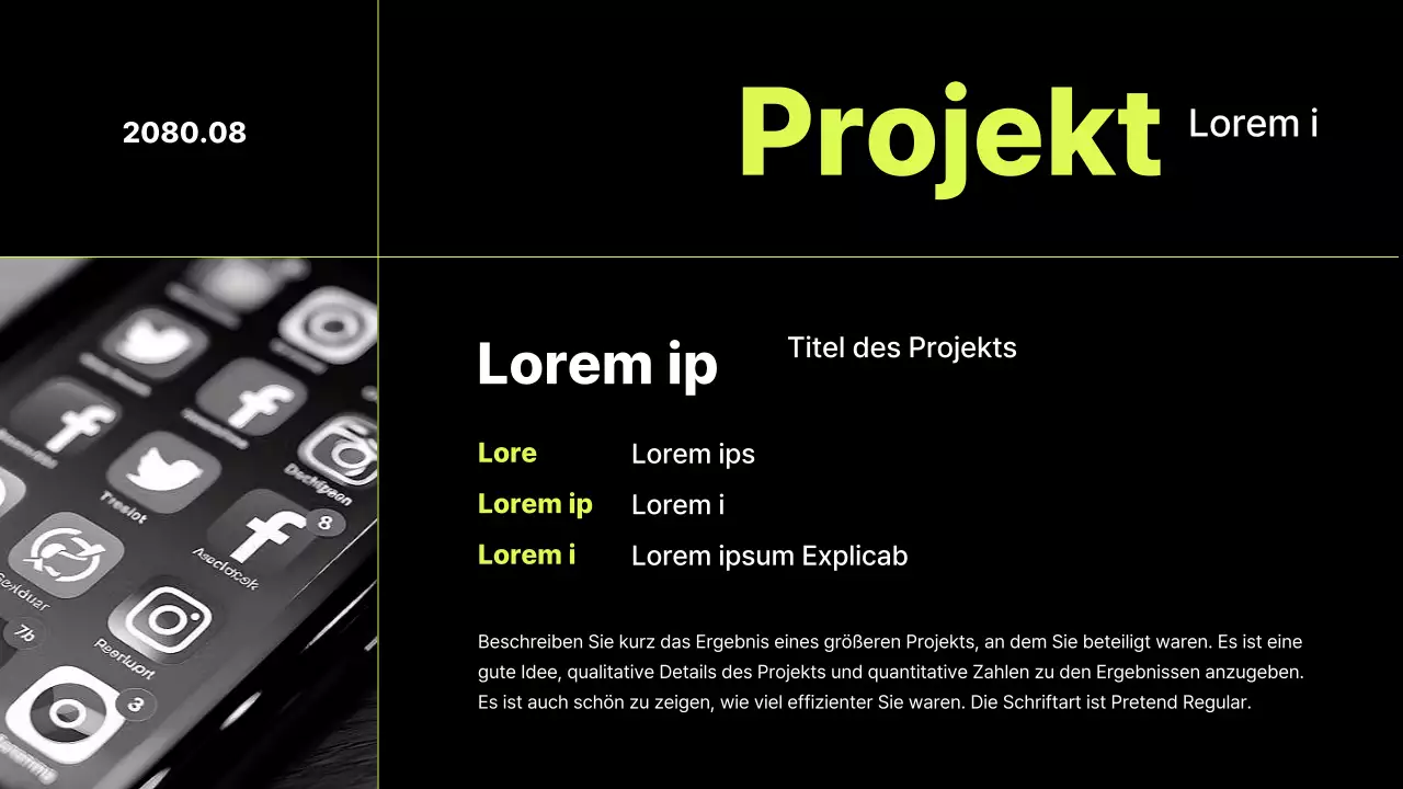 Trendige Bio-Mappe in fluoreszierenden Farben und Schwarz