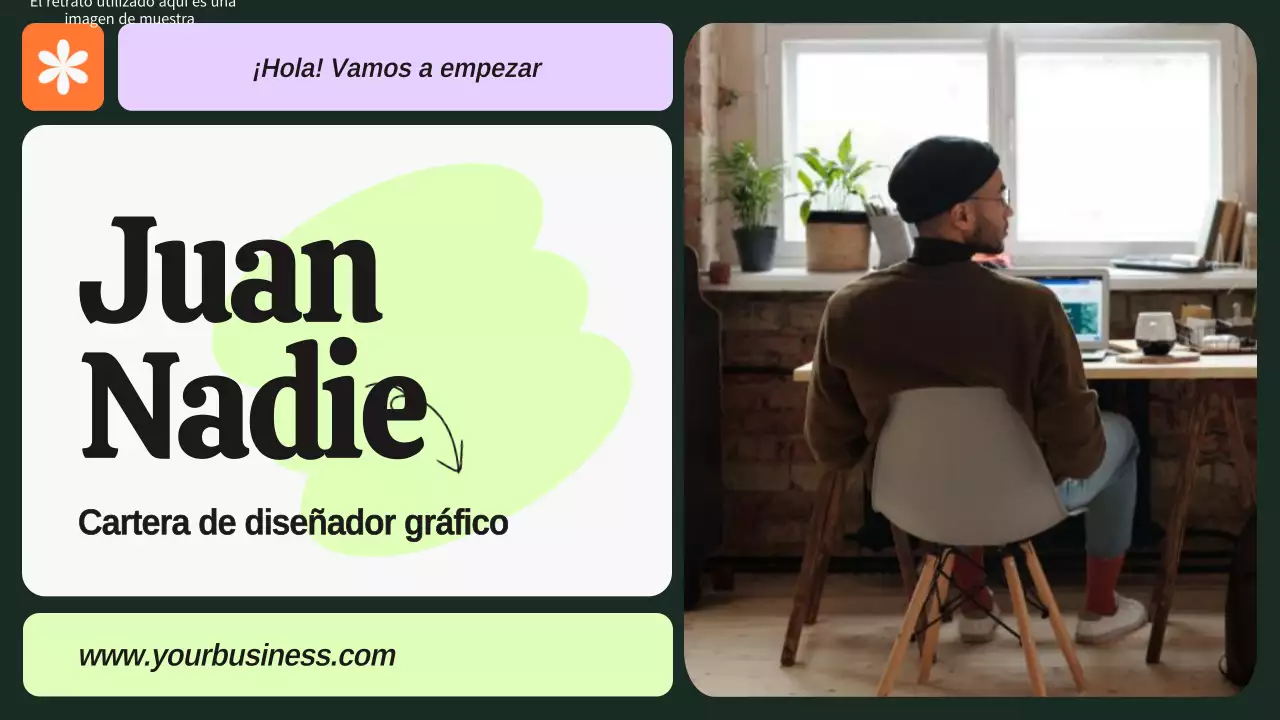 Verde y morado Cartera de diseñador gráfico