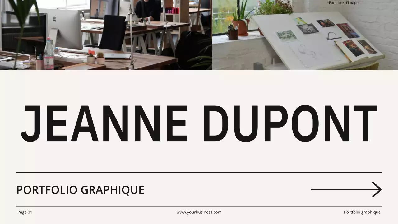 Portfolio de graphistes beige et noir