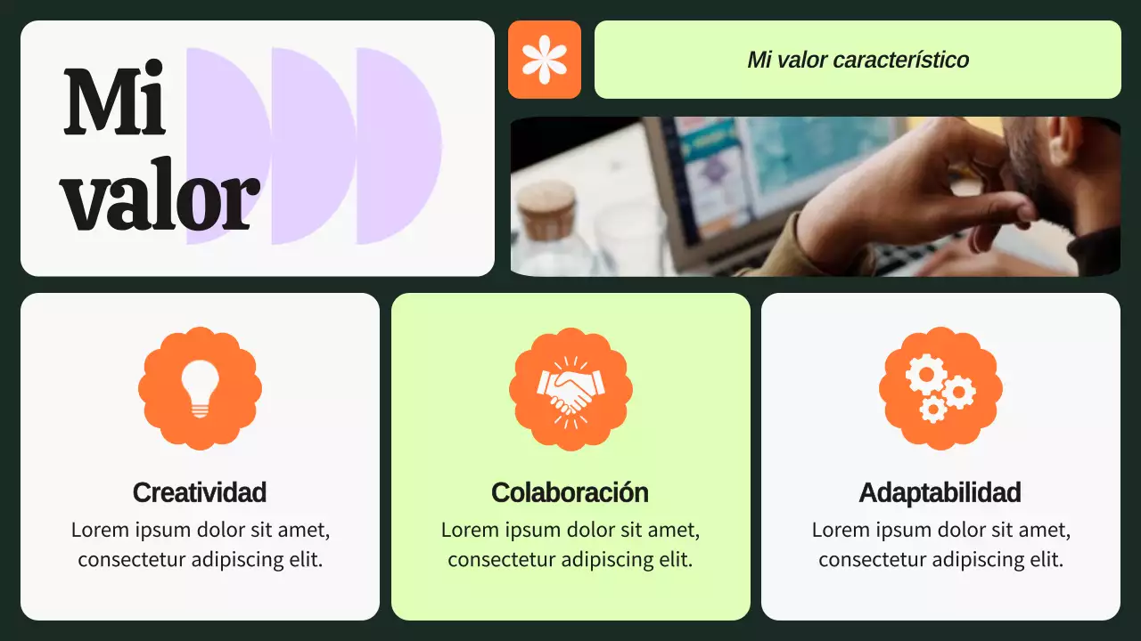 Verde y morado Cartera de diseñador gráfico