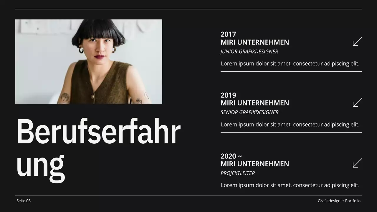 Beige und Schwarz Minimal Grafik Designer Portfolio