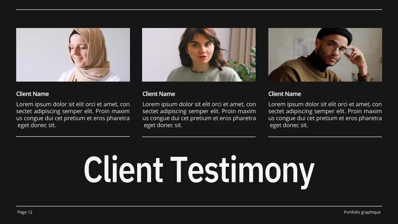 Portfolio de graphistes beige et noir