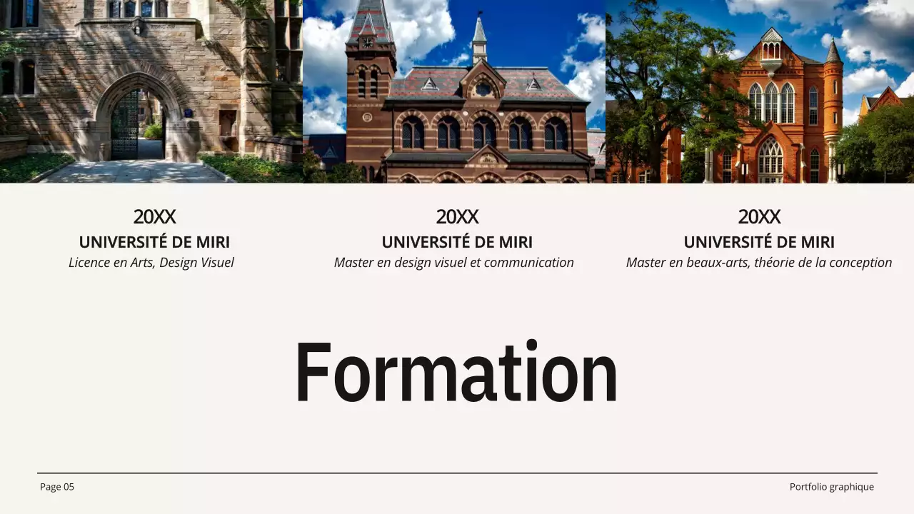 Portfolio de graphistes beige et noir