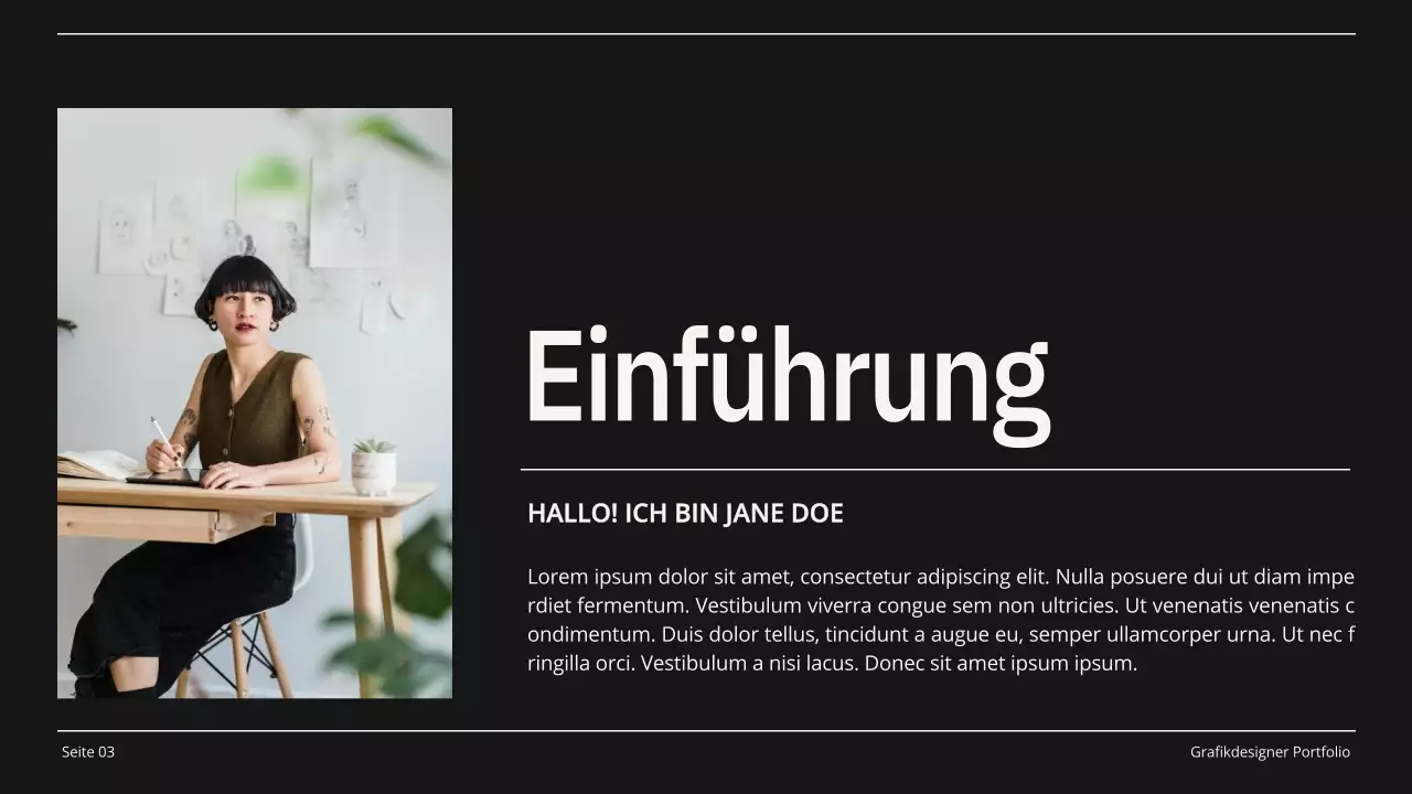 Beige und Schwarz Minimal Grafik Designer Portfolio