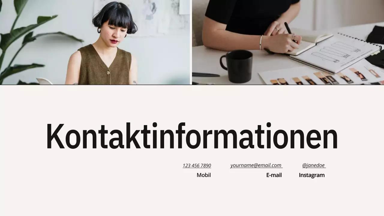 Beige und Schwarz Minimal Grafik Designer Portfolio