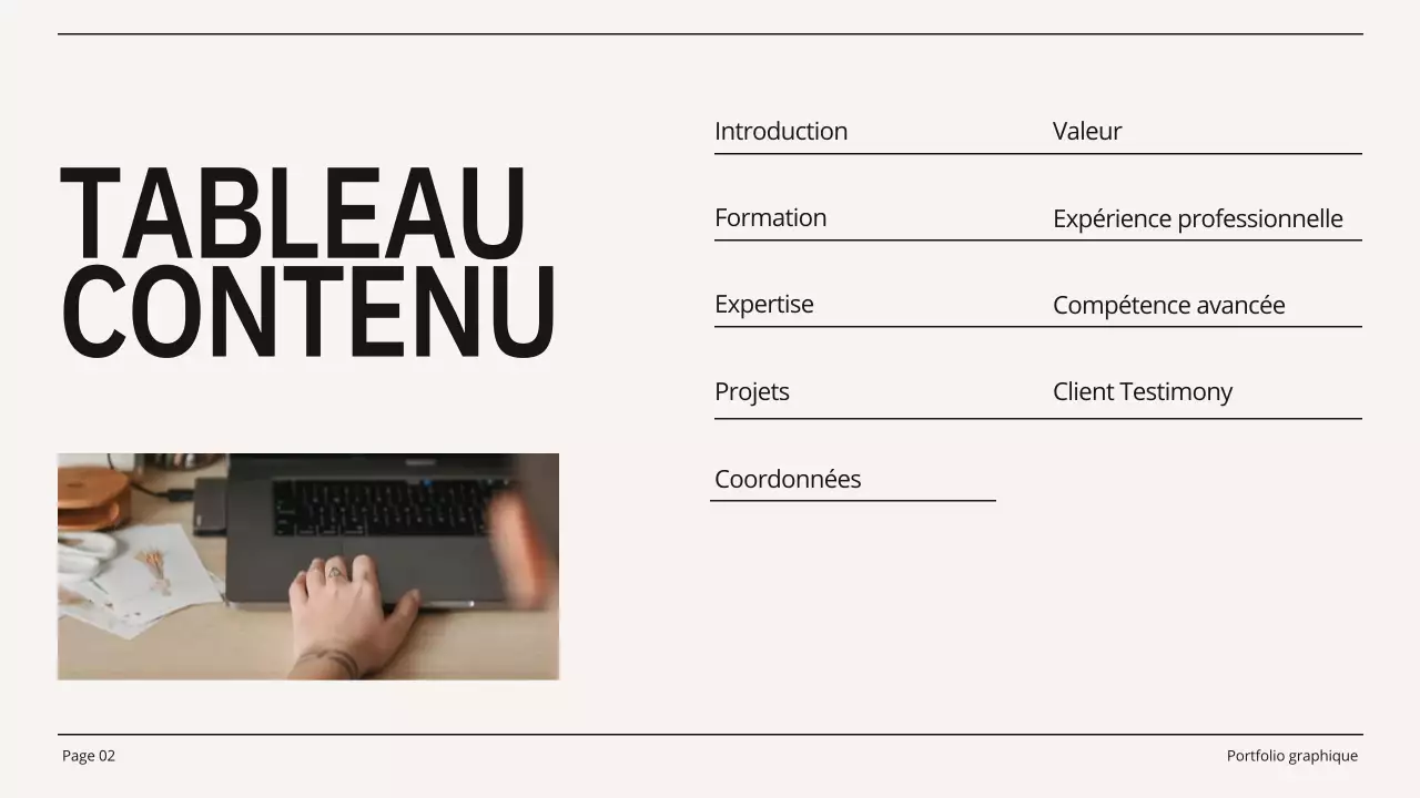 Portfolio de graphistes beige et noir