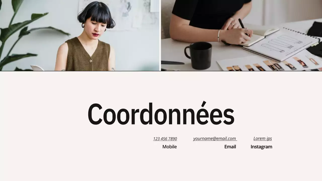 Portfolio de graphistes beige et noir