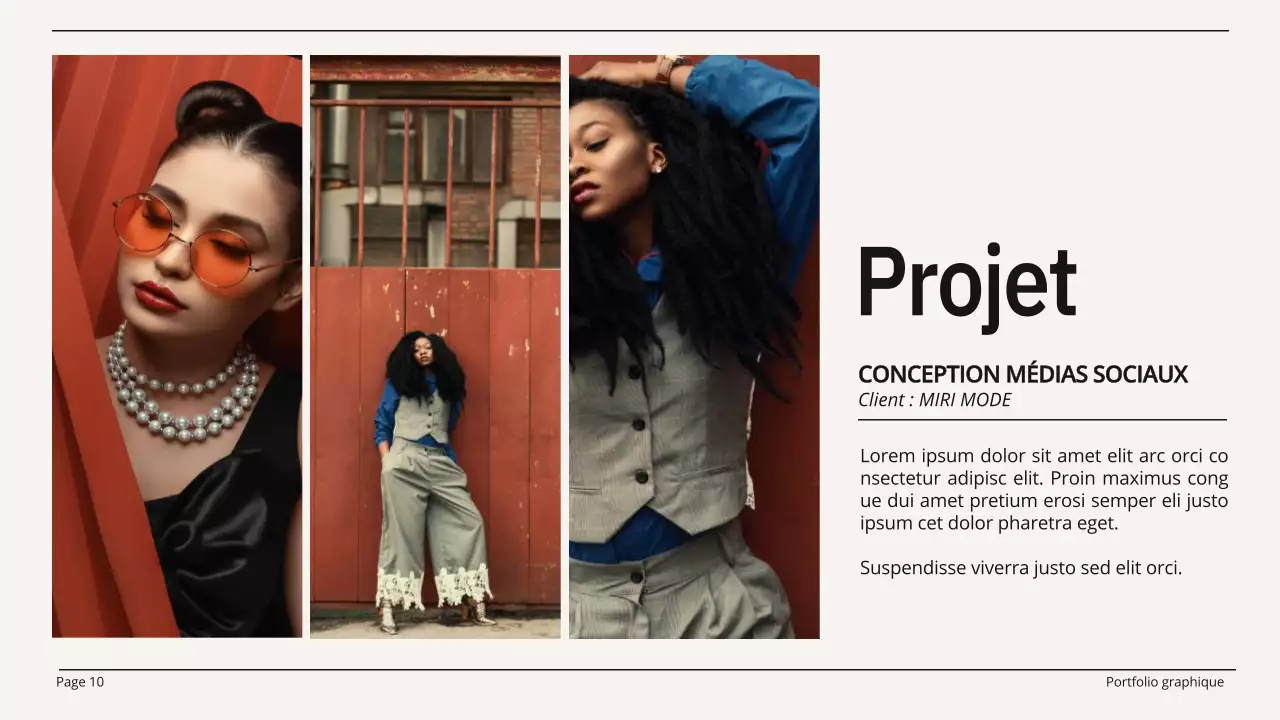 Portfolio de graphistes beige et noir