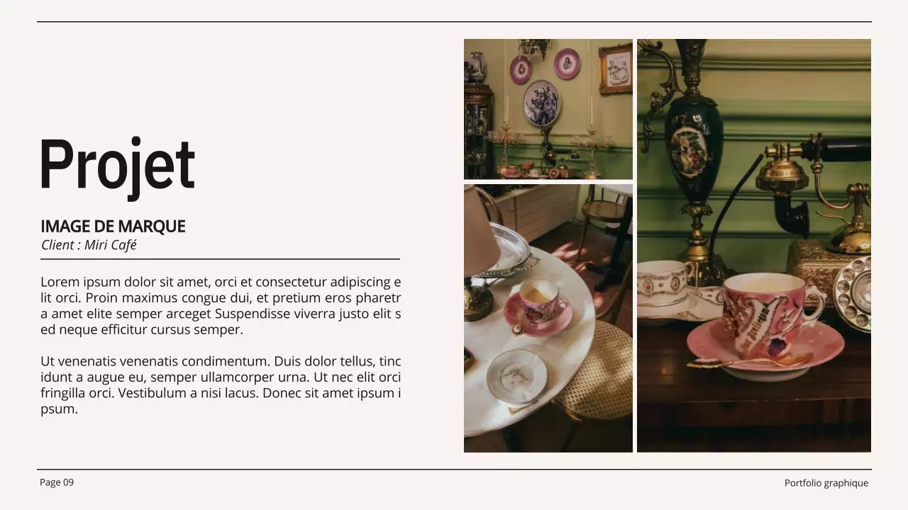 Portfolio de graphistes beige et noir