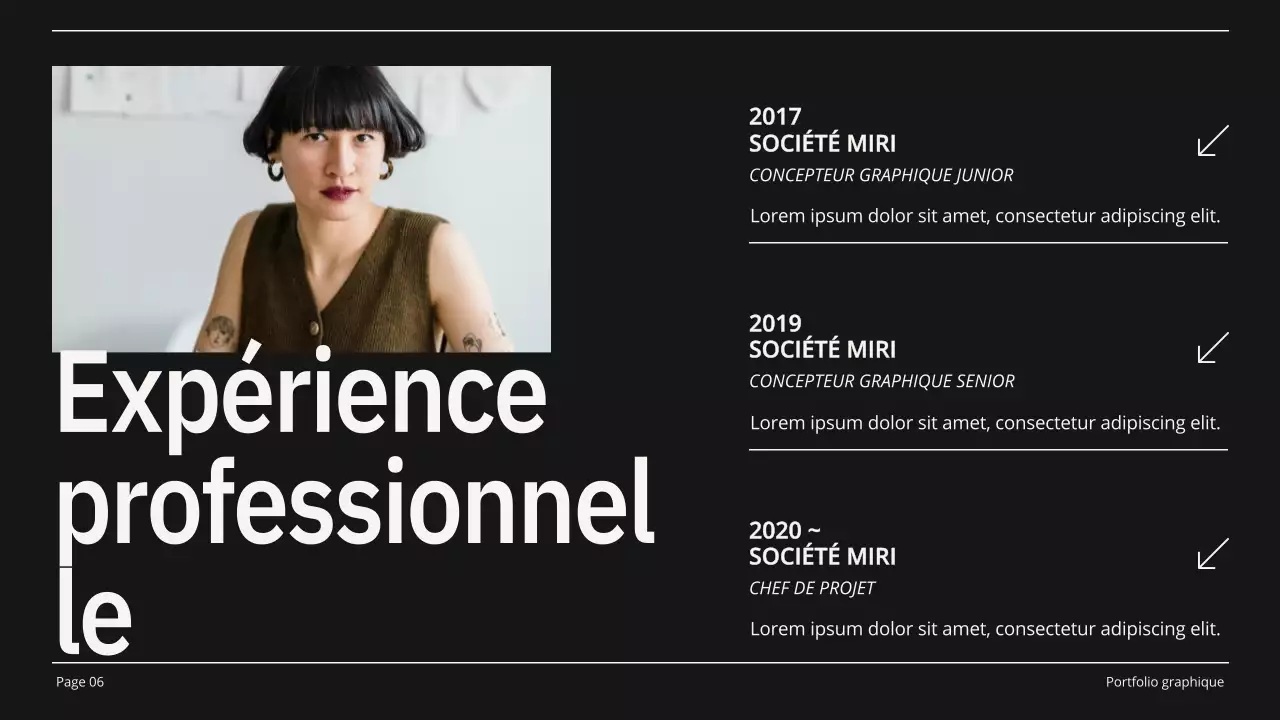 Portfolio de graphistes beige et noir