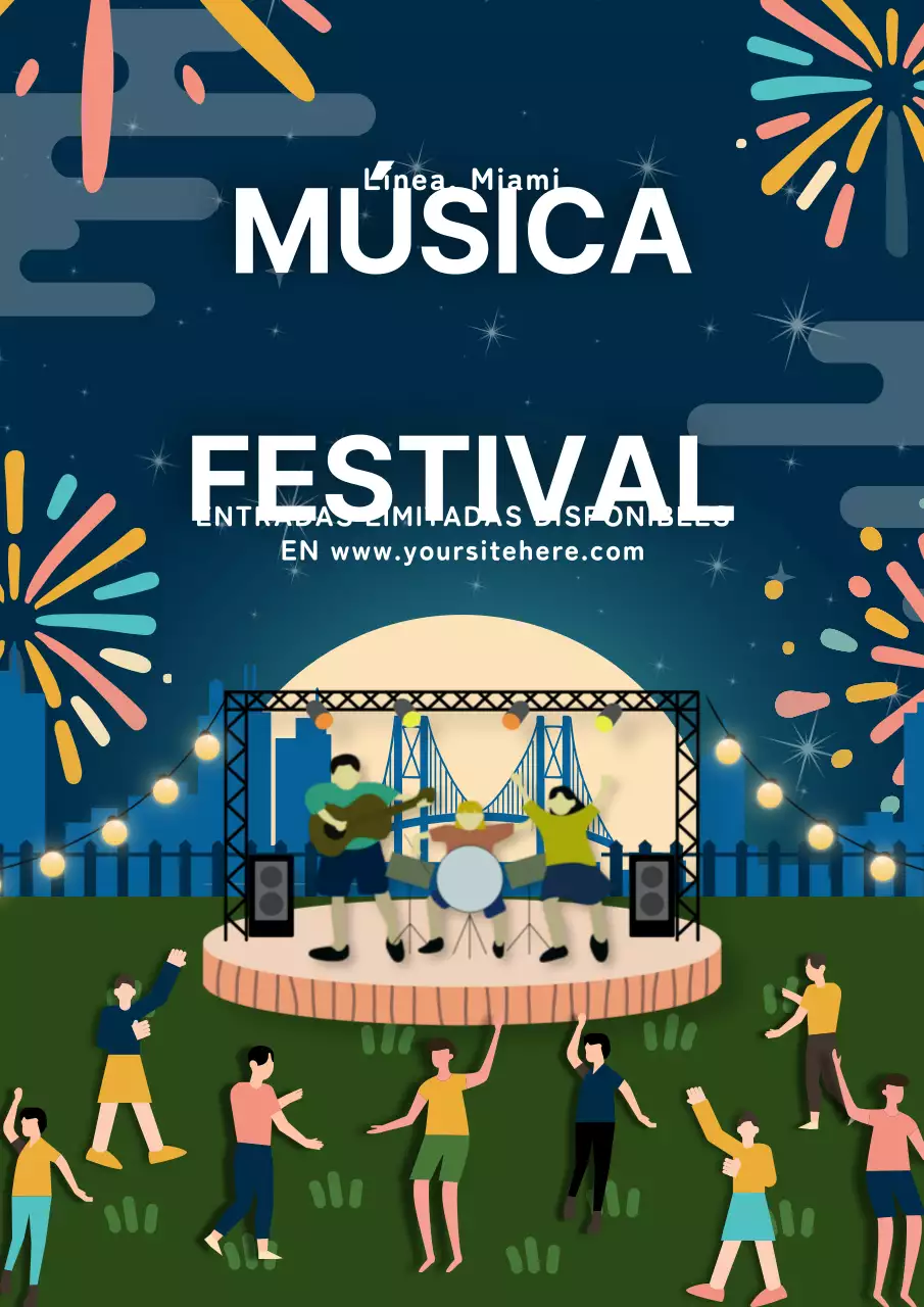 Anuncio del festival de música Navy White Animation