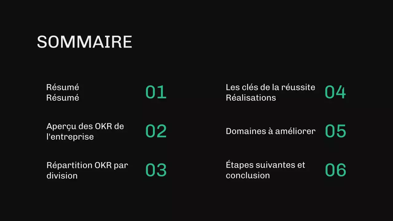 Rapport OKR moderne vert et bleu