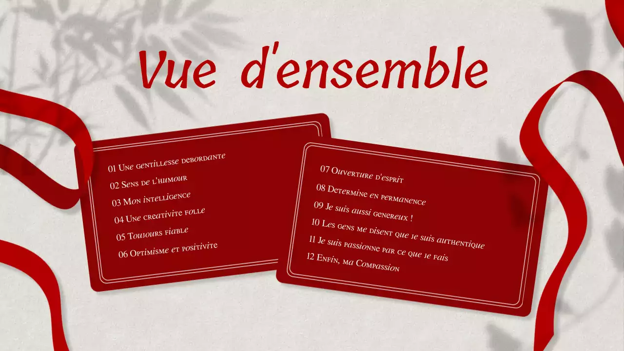 Rouge Blanc Elégant Proposition d'auto-motivation